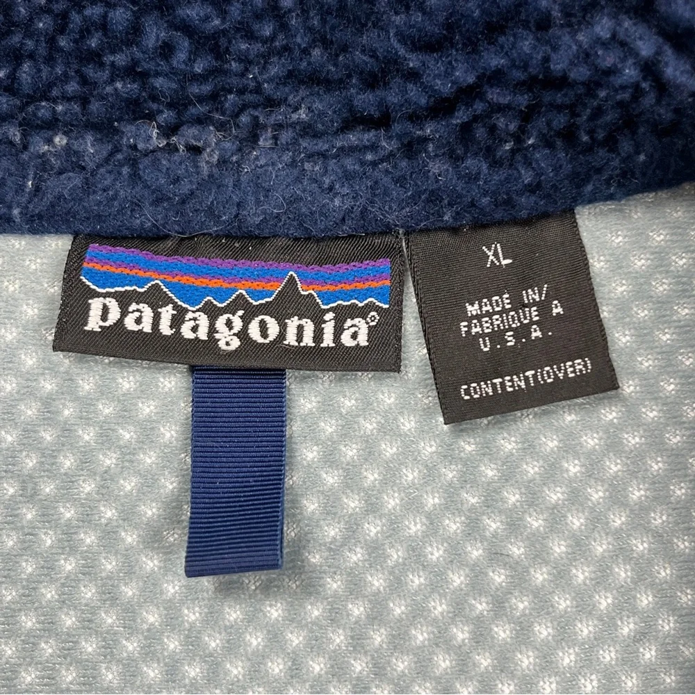 VTG 1999 Patagonia Made in USA Retro-X Fleece Vest Navy Blue Style 23044 FA99 XL - Picture 3 of 5
